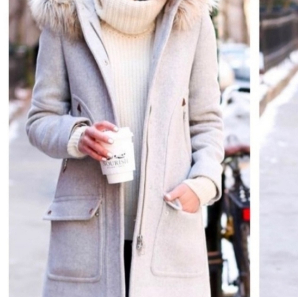 J Crew Chateau Parka Gray 0P NWT